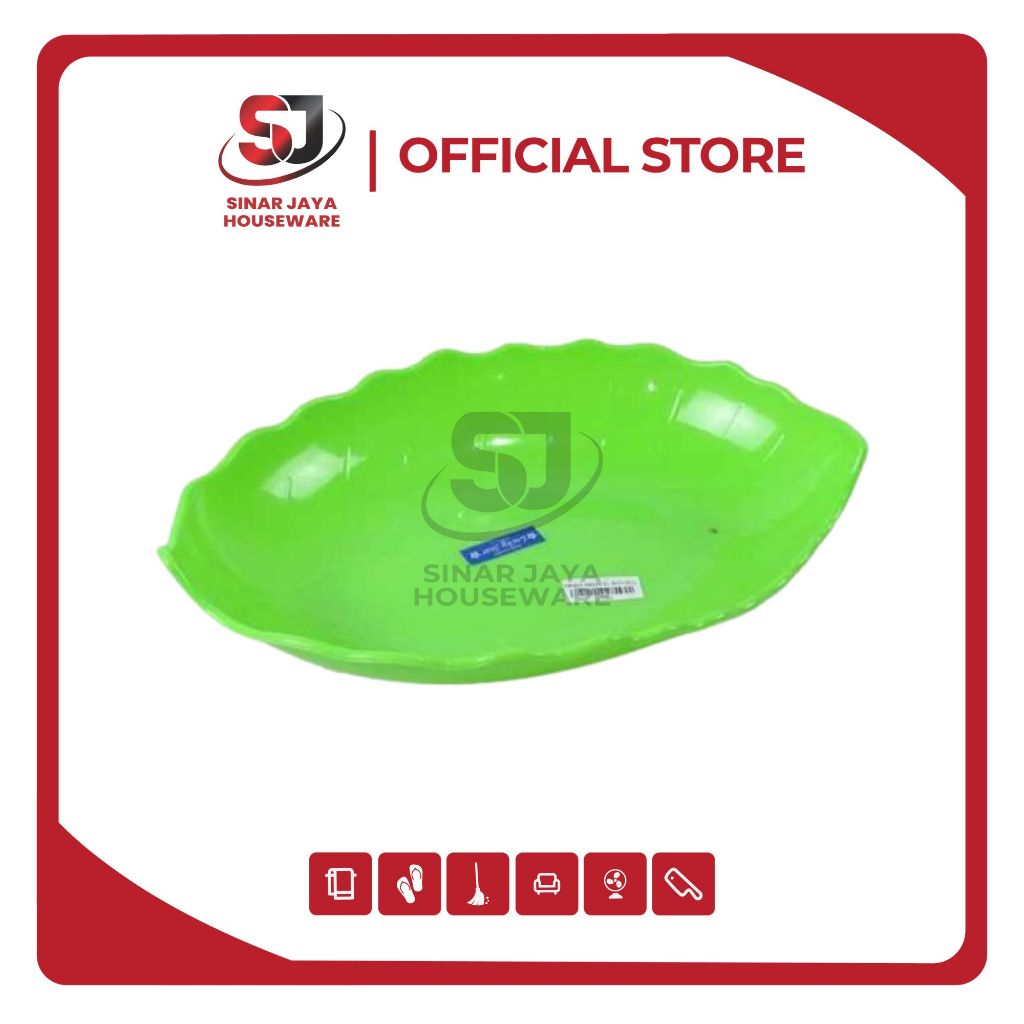 Piring Motif Daun/Piring Saji/Piring Makan Plastik/Piring Daun XL 9117-HJ Lucky