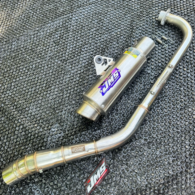 KNALPOT JMS ORIGINAL TYPE PRO EMBLEM BLUE FOR ALL MOTOR BEBEK ROAD RACE