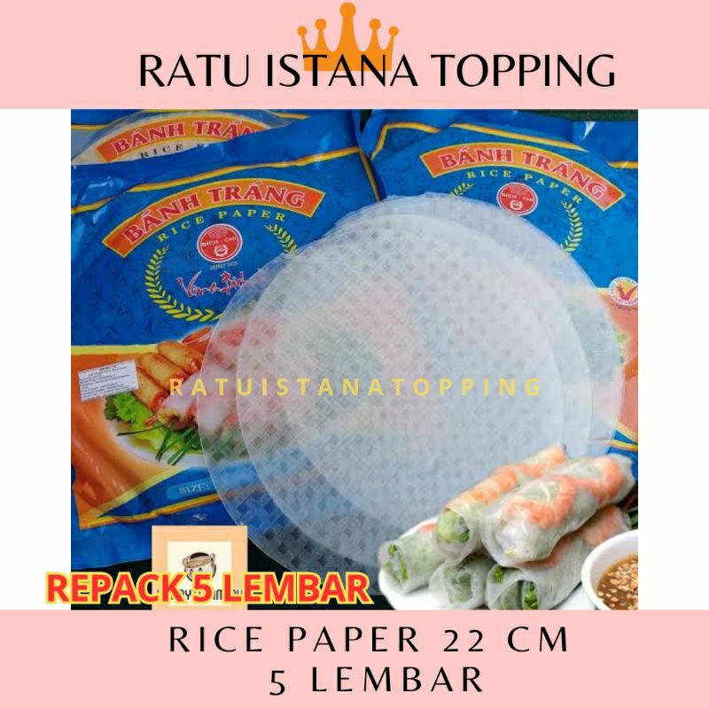

RICE PAPER ECER 5 LEMBAR SPRING ROLL KULIT SALAD VIETNAM