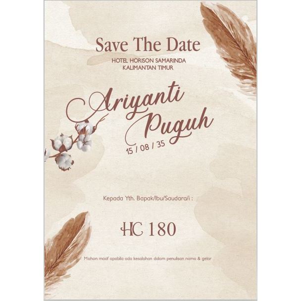 Undangan pernikahan Murah Rustic dan Simple | 160 GSM | Surat Undangan Pernikahan Unik Murah | Undan