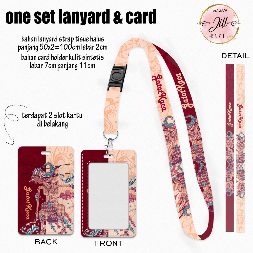 

[Lanyard Card] Gatot Kaca Tali Lanyard ID Card Gantungan Hp - Name tag - Tempat Kartu