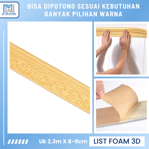 List Foam Border Dinding List Wallpaper Dinding Foam Tebal Stiker List Foam Dinding