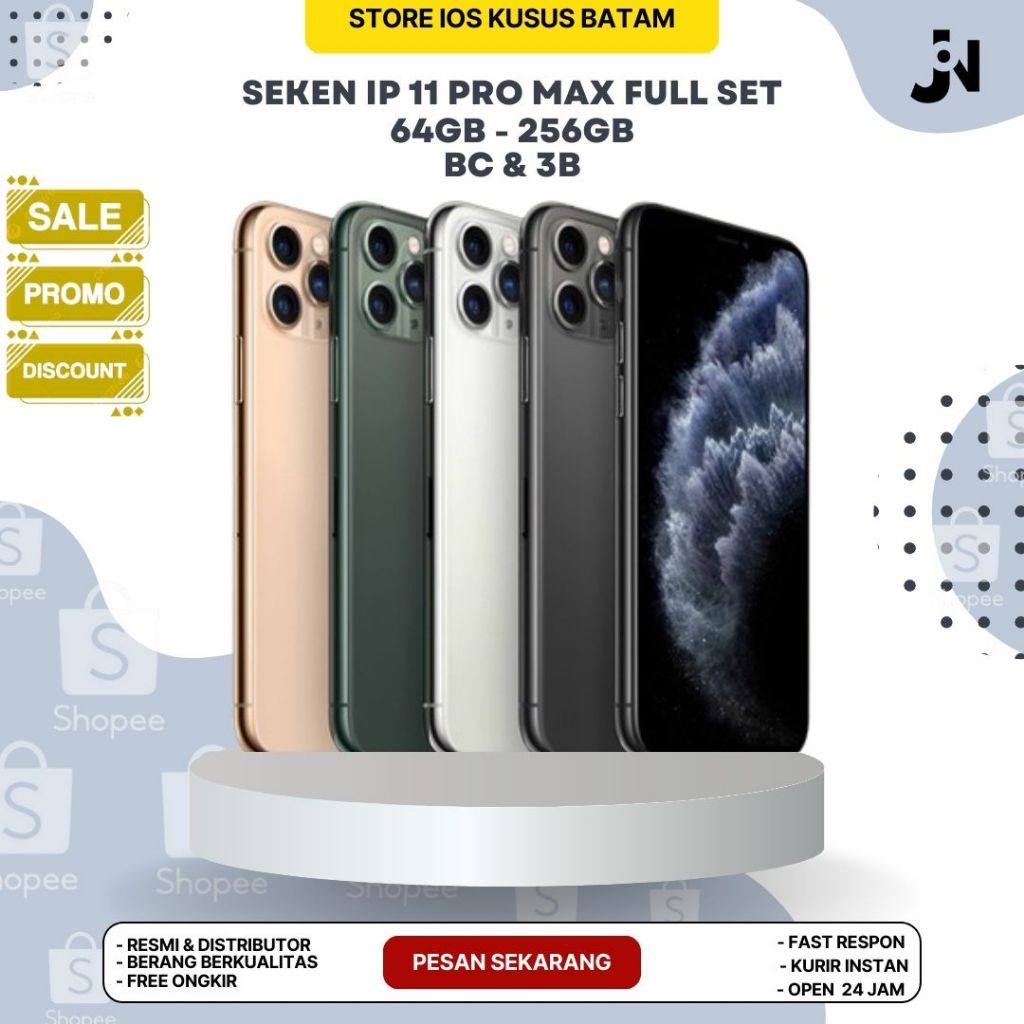IP 11 PRO MAX FULL SET 64GB - 256GB / BC & 3B