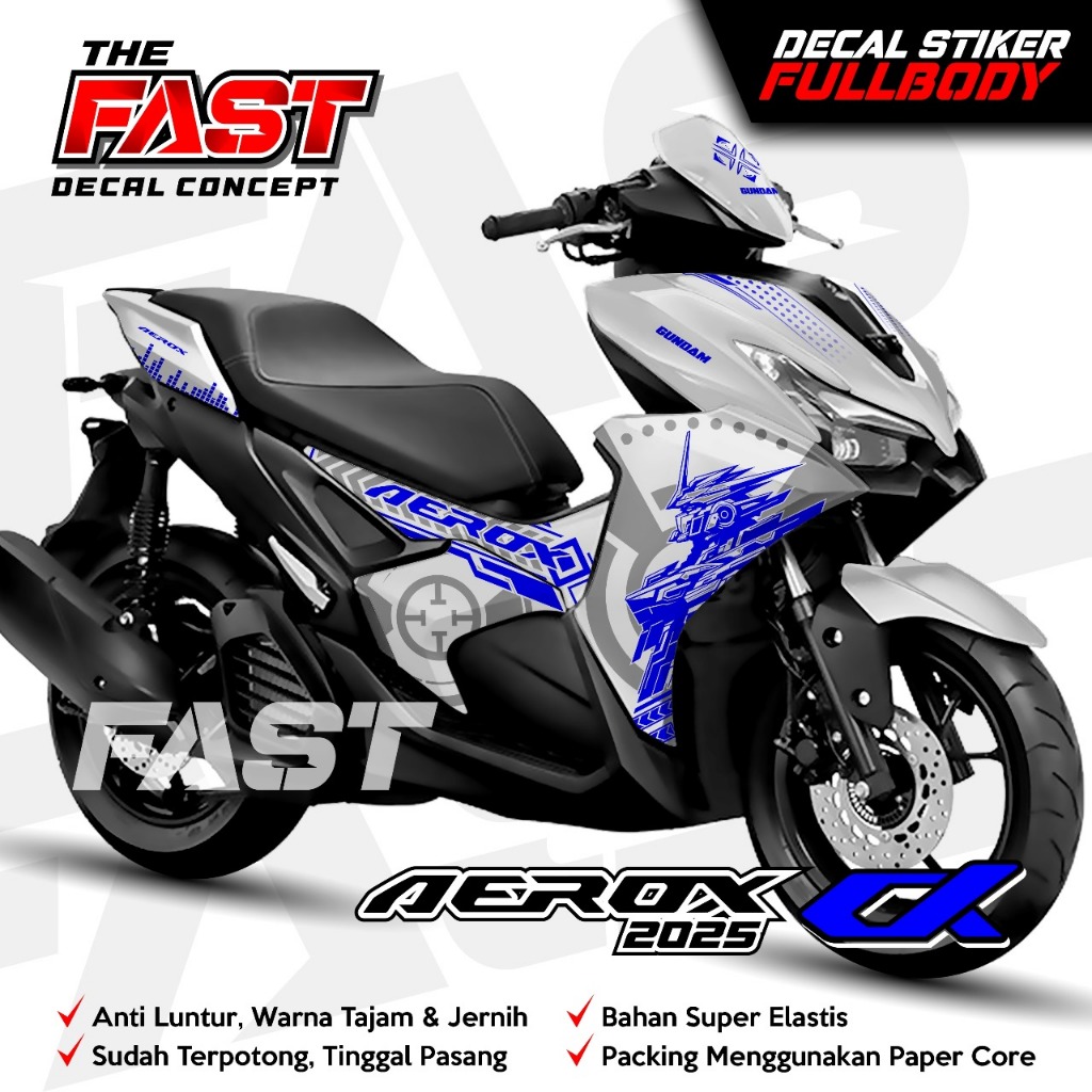 DECAL AEROX ALPHA NEW GUNDAM 1 Fullbody - Dekal Stiker AEROX ALPHA Decal Stiker Motor AEROX ALPHA De
