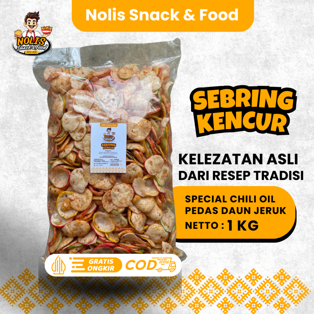 

1KG Kerupuk Seblak Kering Cikruh Gurih Pedas Special Chili Oil /Sebring /Seblak Kencur /Seblak Cikur
