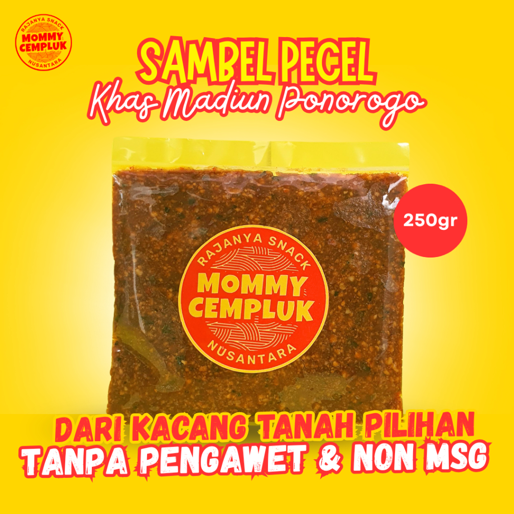

Sambel Pecel Madiun Asli Mommy Cempluk 250 Gram Sambel Kacang Tanpa Pengawet Non MSG