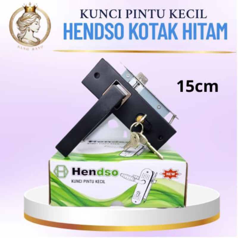 Kunci Pintu Kecil / Slot Pintu Kecil 15cm HENDSO KOTAK HITAM