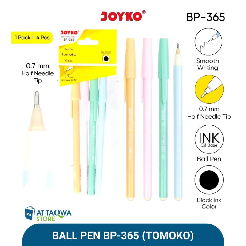 

[4 PCS] Ball Pen Pulpen Pena Joyko BP-365 Pastel Tomoko 0.7 mm