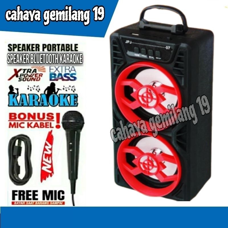 TERLARISS Speaker Bluetooth Karaoke Free Mic Extra Bass Suara Bersih Murah/Spiker Aktif Music Wirele