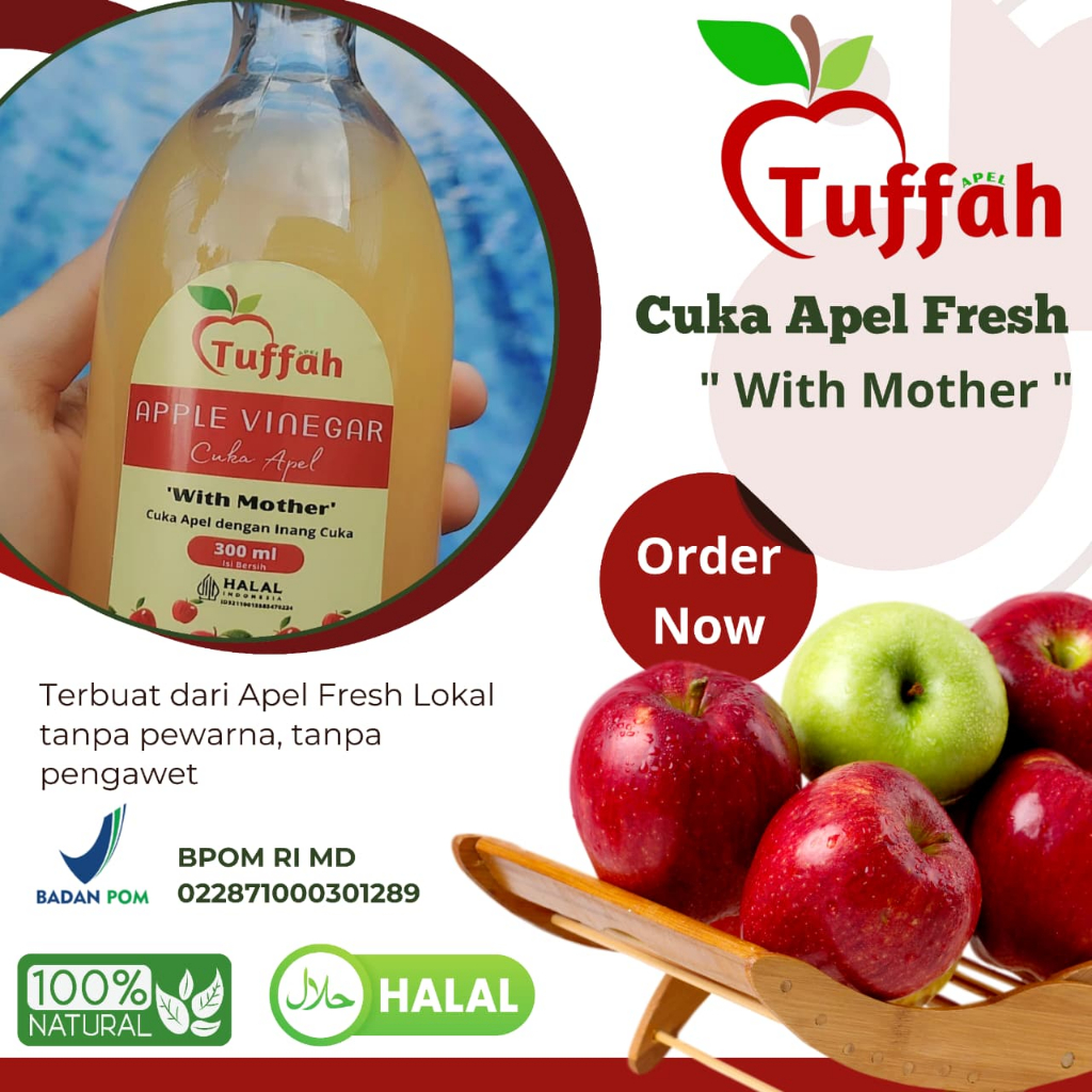 

PAKET HEMAT CUKA APEL ORIGINAL ORGANIK 5 BOTOL APPLE CIDER VINEGAR WITH MOTHER