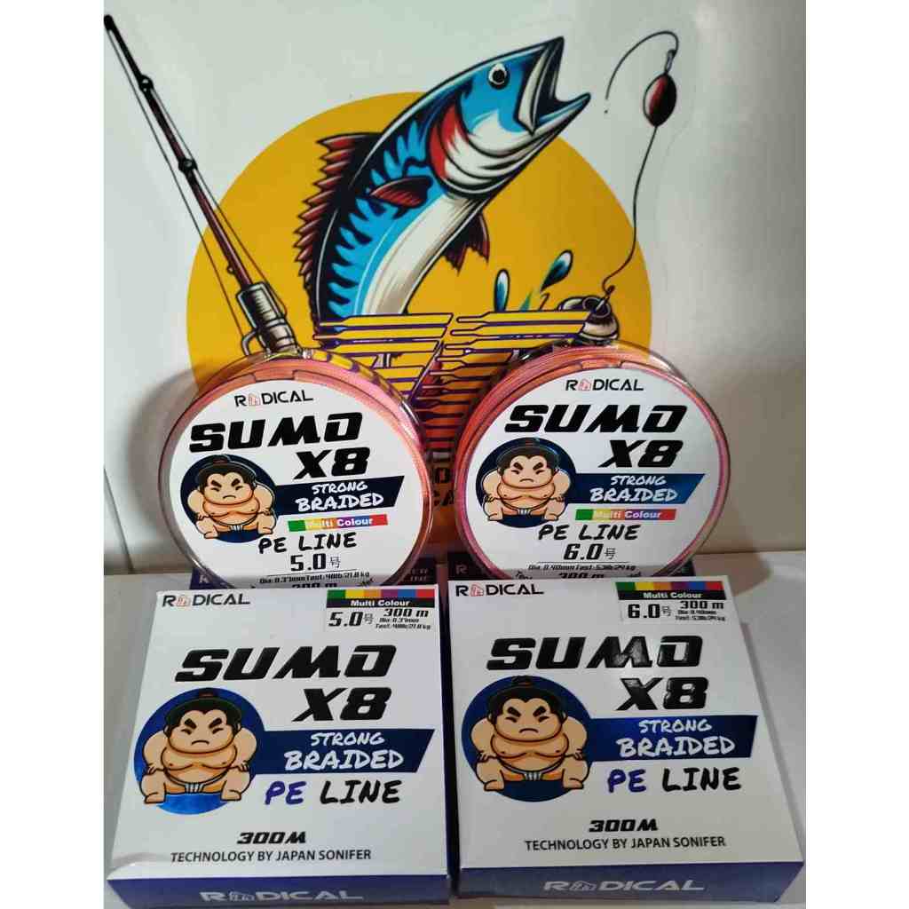 Senar PE SUMO X8 300M & 200M Multicolour