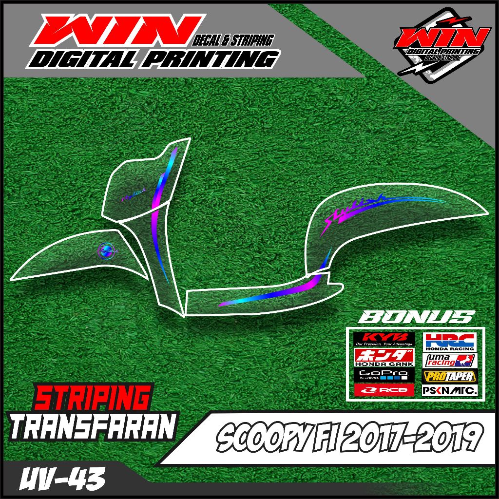 STRIPING TRANSPARAN SCOOPY FI 2017-2019 COSTUM design motif STYLIS