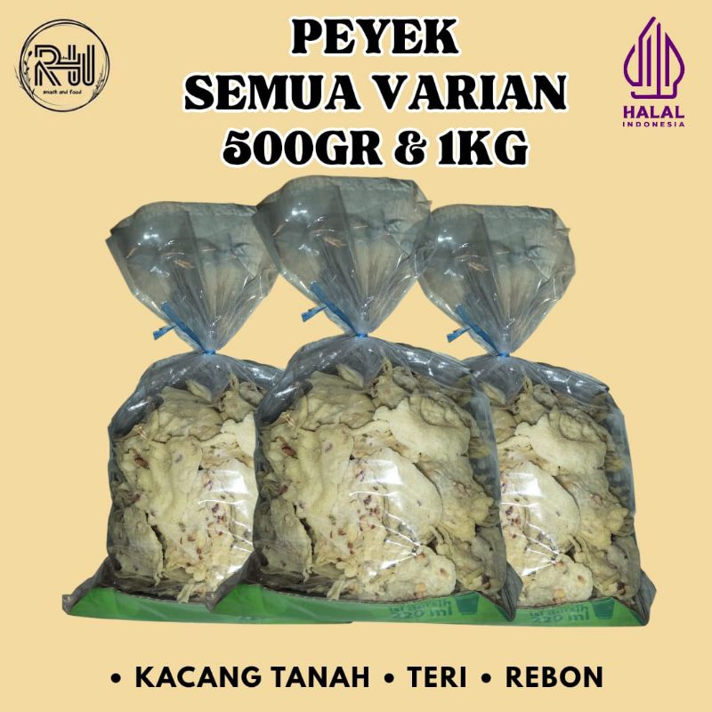 

1000gr PEYEK GORENGAN VARIAN RASA KACANG TANAH TERI REBON