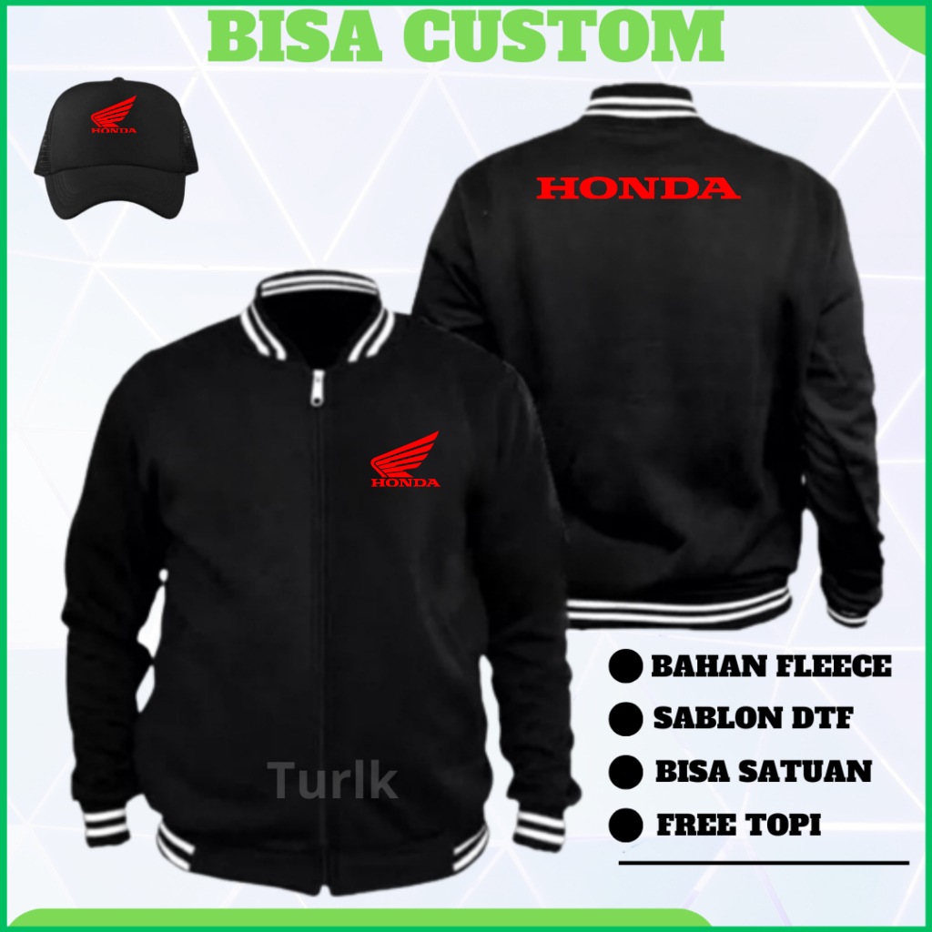 Jaket Honda Jaket varsity Honda Custom