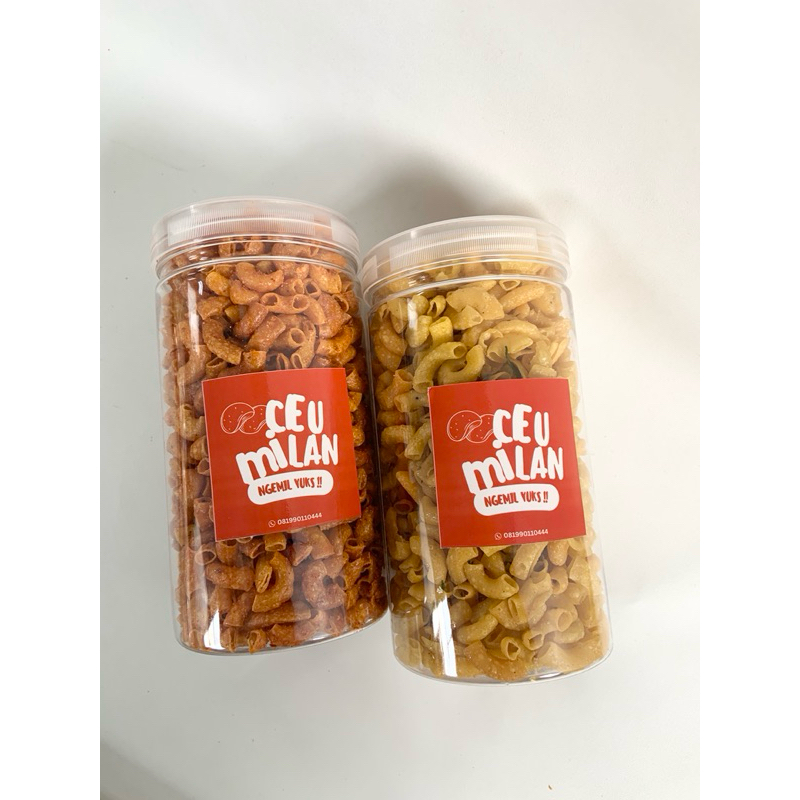 

makaroni cikruh dan makaroni asin kering gurih nikmat snack cemilan murah premium