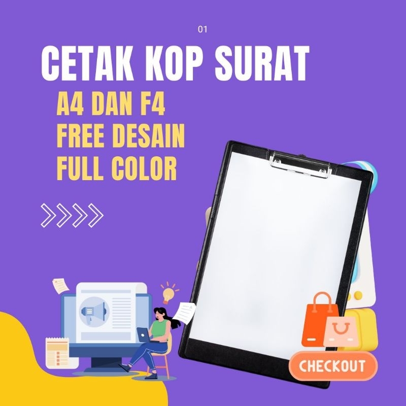 

Cetak KOP SURAT Full Cokor | 1 Rim 500 lembar | Desain Gratis