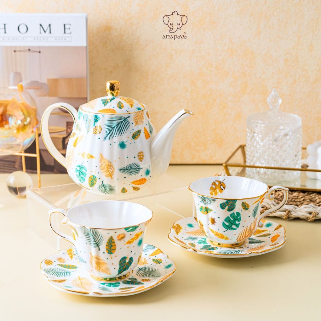 Anapaya - Willow Cangkir Teh Keramik, Teko Teh Keramik, Tea Set, Wedding Gift, Birthday Gift