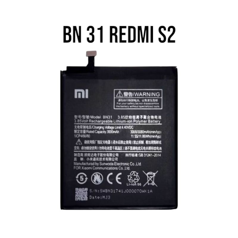 BATRE BATERAI BN31 REDMI S2 BN 31 KUALITAS BAGUS