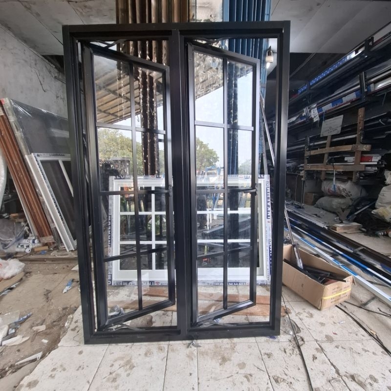 Jendela Aluminium kusen 3" Inkalumin Ornamen list kotak" L100 x T150