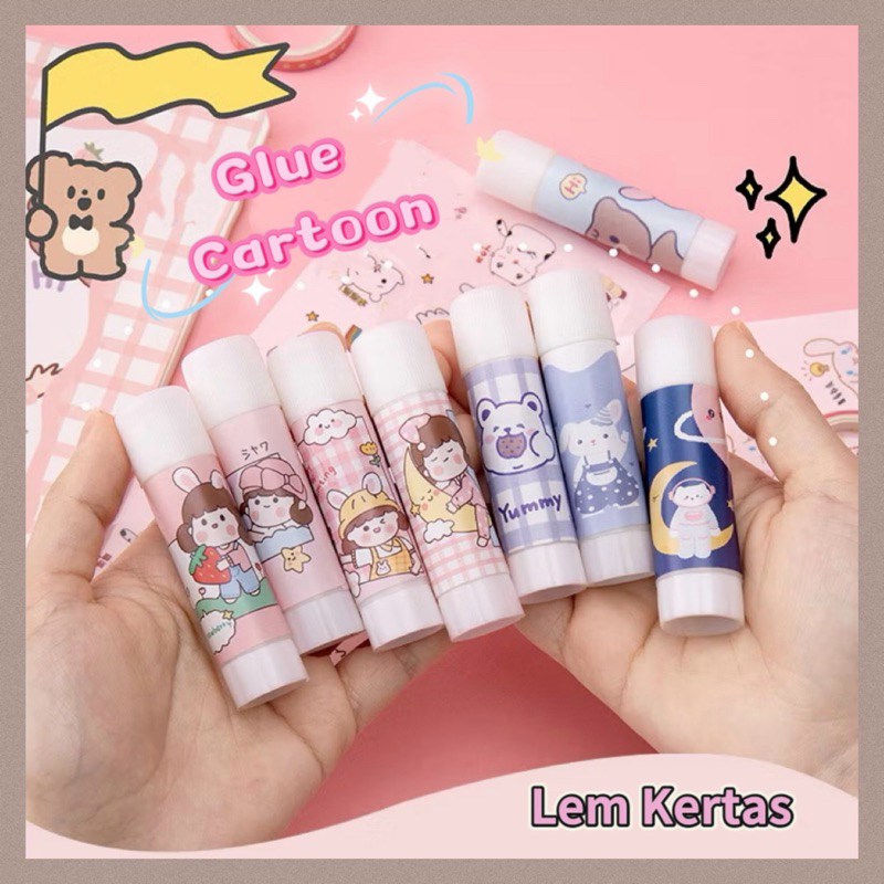 

1 Pc Lem Stick Kertas Padat Stick Karakter Capybara Lucu Glue Buat Tempel Kertas Buku Journaling