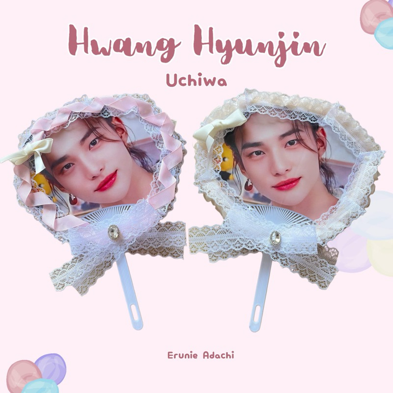 Erunie Adachi Hyunjin Stray Kids Uchiwa, Kipas Tangan, Kipas Kpop, Kpop Merchandise.