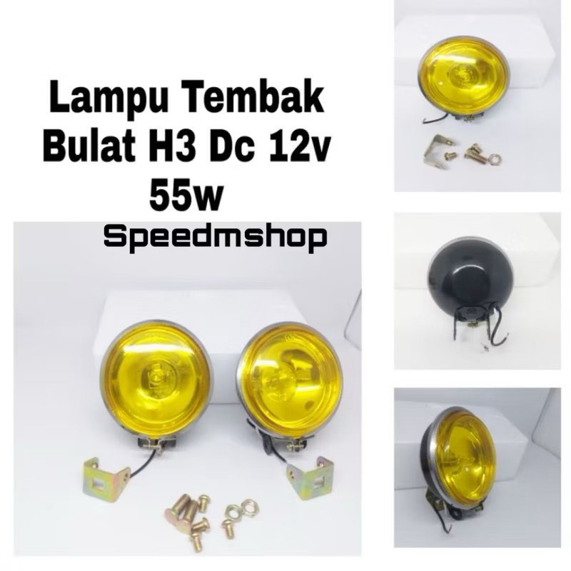 LAMPU FOG LAMP LAMPU KABUT LAMPU TEMBAK BULAT MOTOR DAN MOBIL JEEP KIJANG KATANA AVANZA (2pcs)