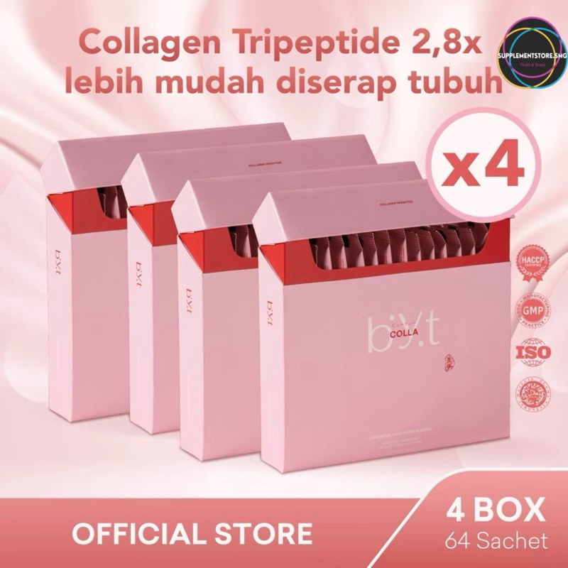 

[FREE GOLD] PAKET MURAH 4 BOX BYT COLLA Byoote Kolagen Fish Collagen Kecantikan Kulit Rambut Paopao HALAL BPOM