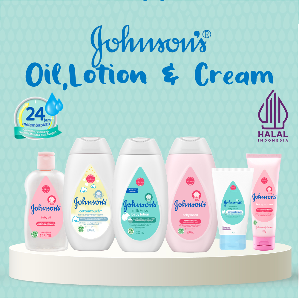 Johnson Baby Oil Lotion Cream | Regular | Cottontoch | Milk + Rice | Bedtime | Aloe Vera 50ml 100ml 