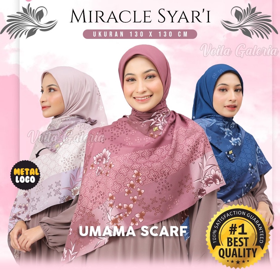 55TOP SALE Premium Hijab Umama Miracle Syari Jumbo 13cm Kerudung Segi Empat Voal