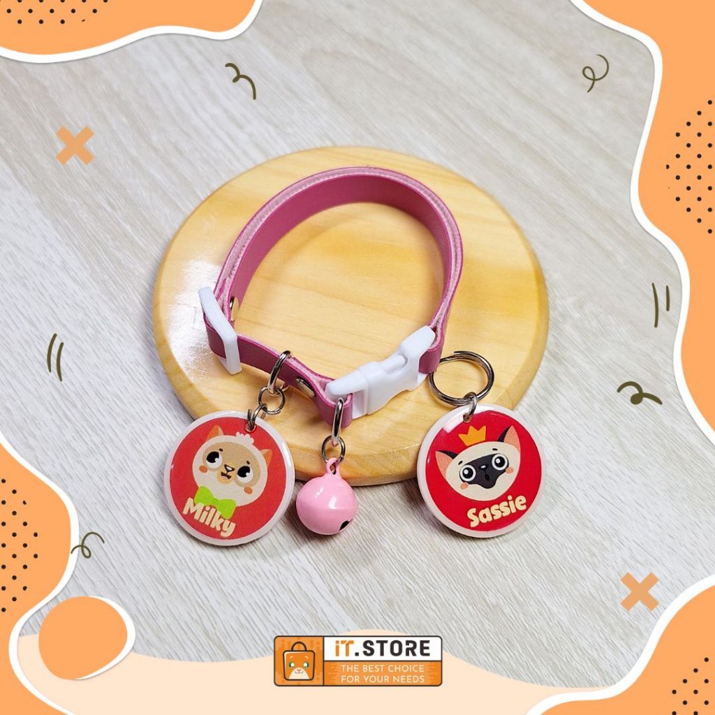 Kalung Kucing Custom Nama - Cutie Cat Version (Resin)