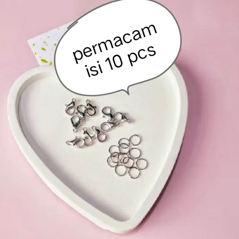 kokot udang + ring stainless sepaket / kait udang lobster / pengait masker /gelang/kalung dll