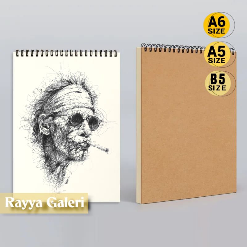 

Buku gambar Watercolour Sketchbook A6 A5 B5 / buku sketsa spiral 250gsm buku gambar watercolor kraft