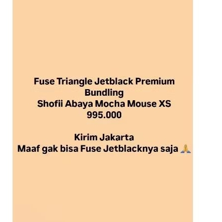 Shofi Abaya dan Fuse Triangle Jetblack Premium Aljenna