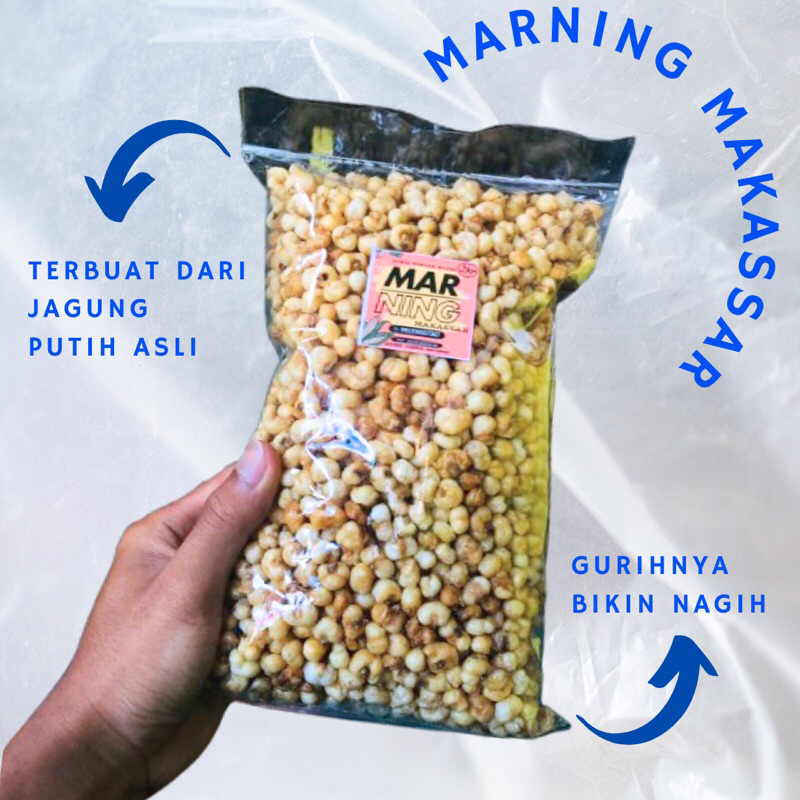 

Marning Makassar 500gram Jagung Putih Renyah Gurih Nagih