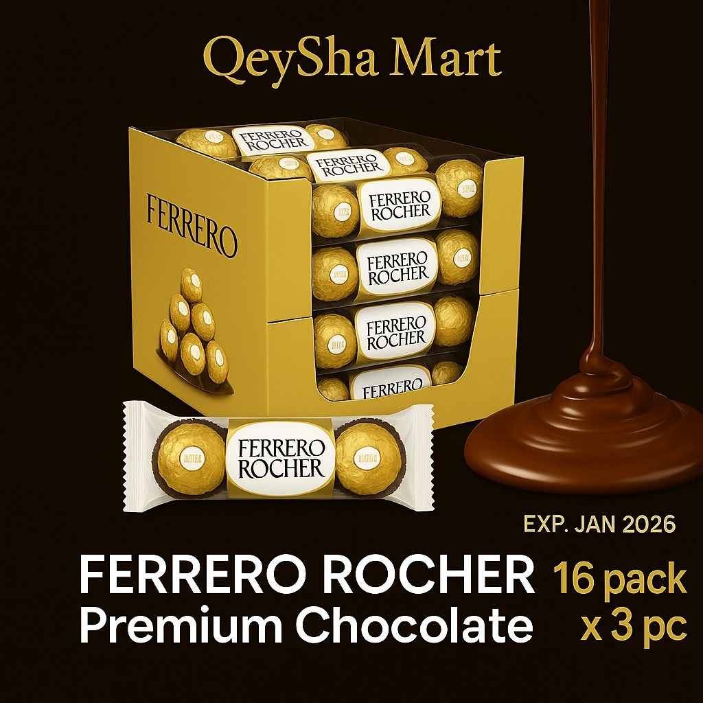 

Ferrero Rocher 16 Pack | Coklat Premium HALAL Original | Exp Januari 2026 | Grosir & Eceran