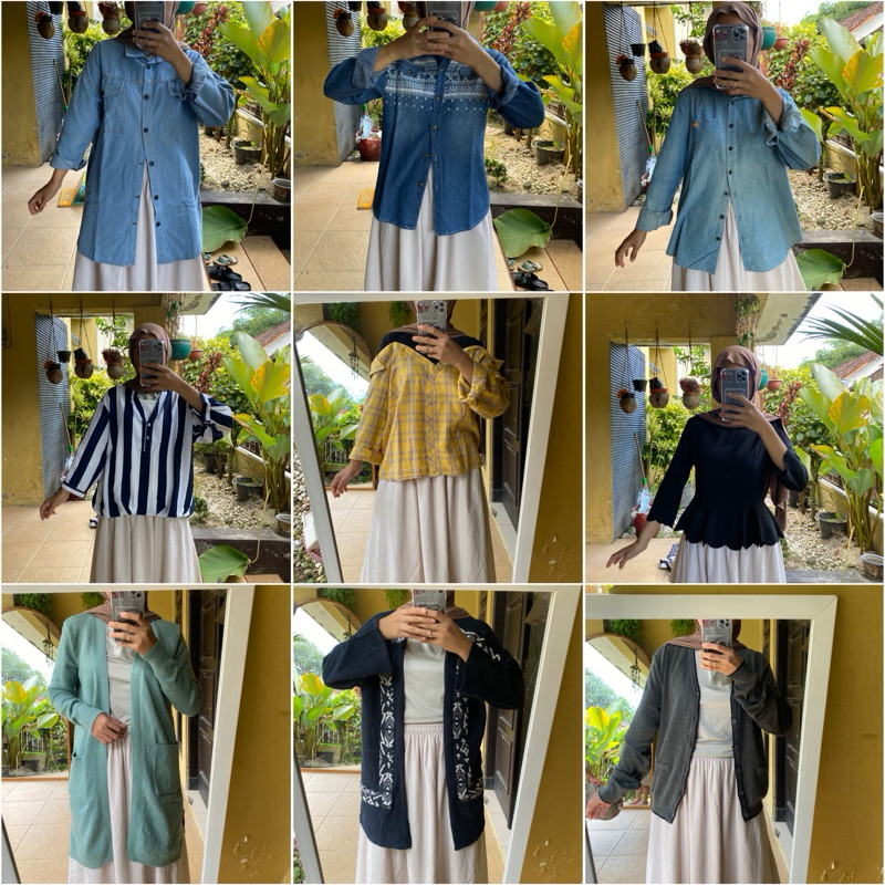 Atasan Blouse Kemeja Lengan Panjang Vintage Korean Style