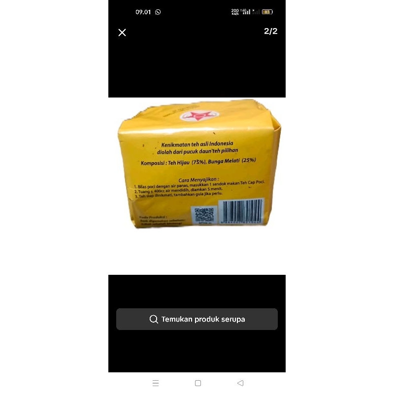 

Teh Poci Kuning 40gr x 10 bks