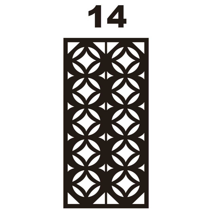 Ornamen Laser Cutting Ukuran 40CM x 80CM Tebal 1MM Krawangan Plat Besi Hitam Panel Dinding Dekorasi