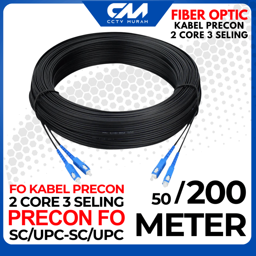 Kabel Precon 50-200M FO Fiber Optic 2 Core SC UPC Outdoor