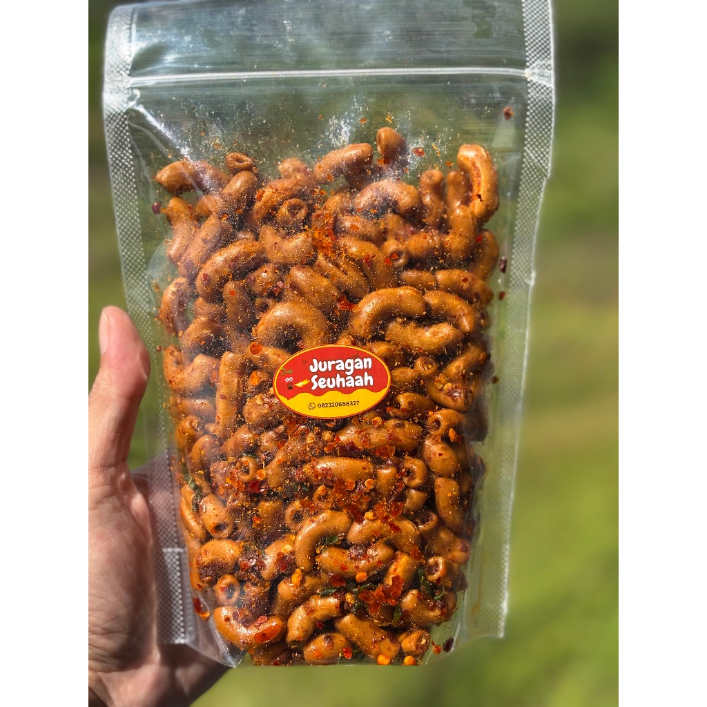

Makaroni Bantet Pedas Daun Jeruk Bumbu Seblak 250gram-Makaroni Bantet Extra Pedas Gurih