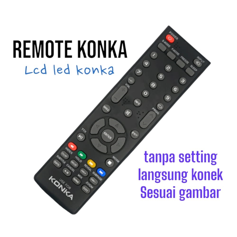 REMOT REMOTE TV KONKA LCD LED TANPA SETTING dan LANGSUNG KONEK TV KONKA