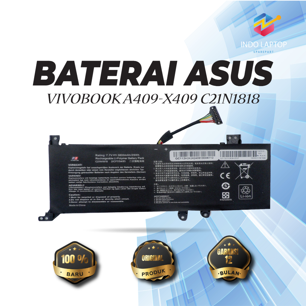 Baterai Laptop Asus Vivobook A409-X409