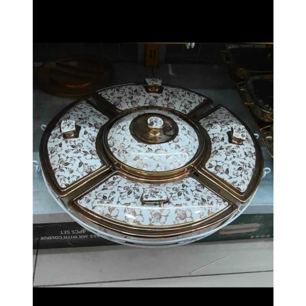 Borkam Keramik 5 Sekat List Gold