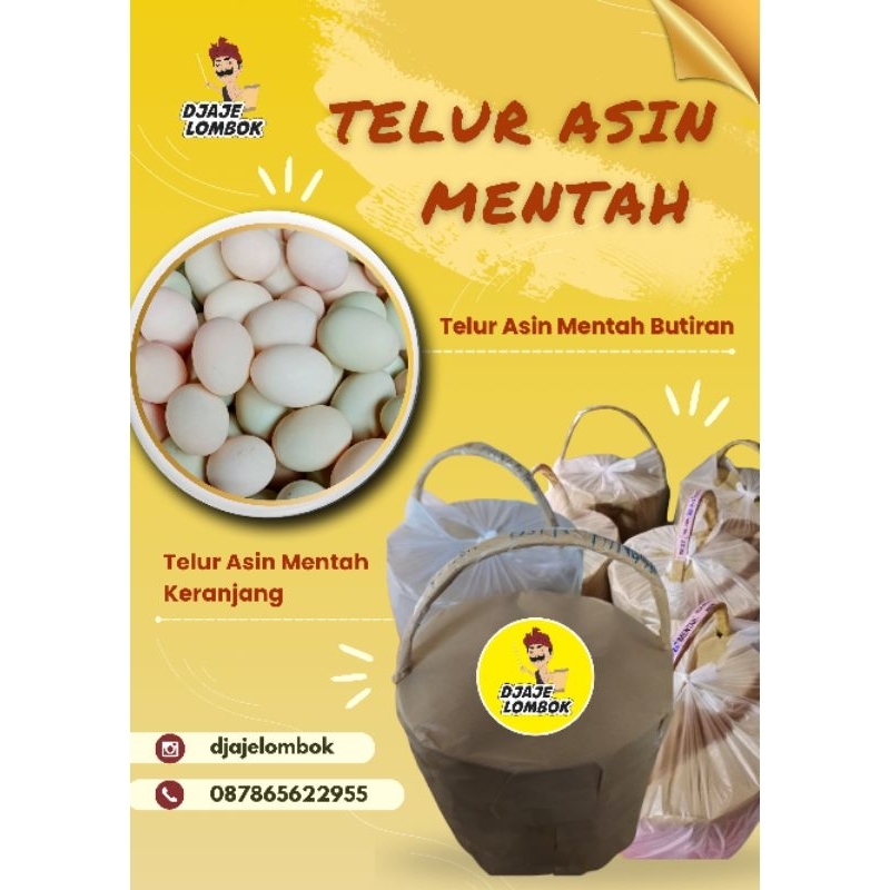 

1 KERANJANG TELUR ASIN MENTAH OLEH-OLEH HALAL KHAS LOMBOK DJAJE LOMBOK