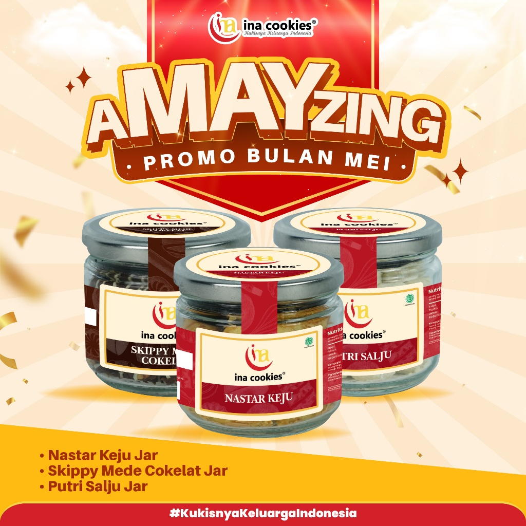 

[PROMO AMAYZING] PAKET BUNDLING "F" 3 Toples JAR Nastar Keju + Skippy Mede + Putri Salju