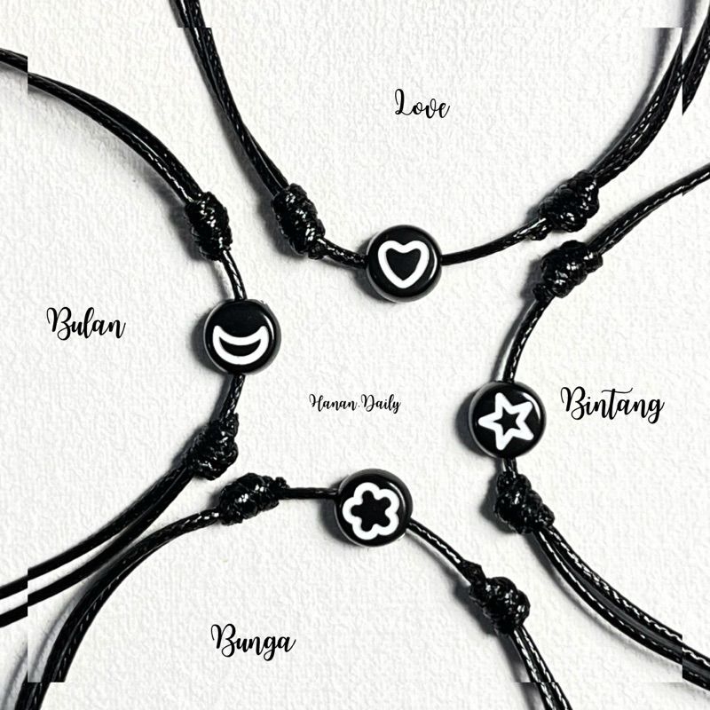 Gelang tali Korea/ Gelang Hitam/ Gelang Tali Hitam/ Gelang Couple/ Gelang Tali Korea 1,1mm