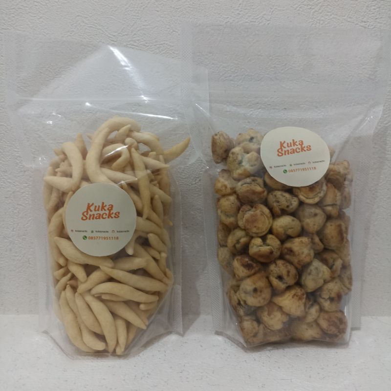 

Paket Hemat Kuka Snacks / Bundle Stik Gabus Keju & Soes Coklat / Paket Hemas Snack Asin & Manis