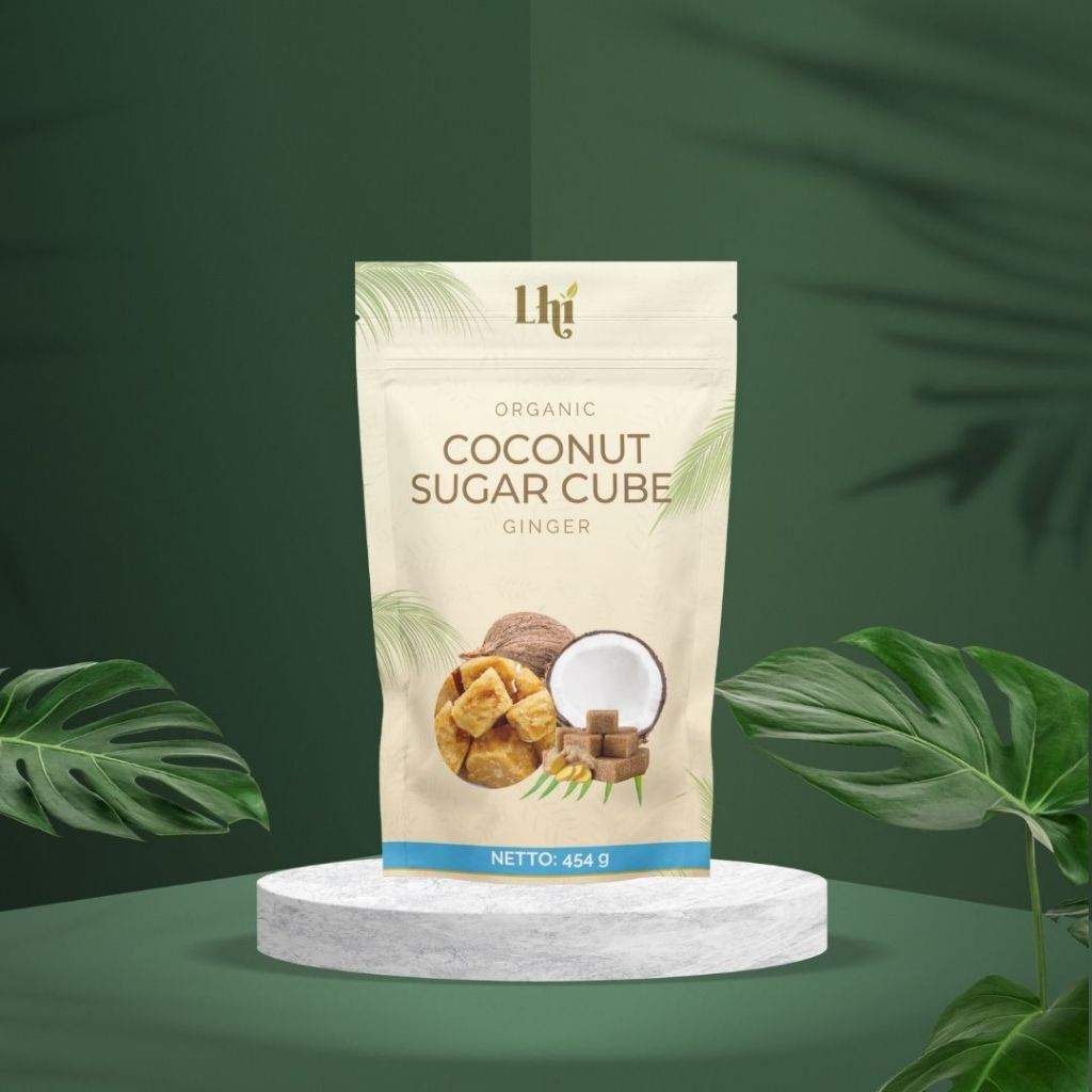 

Lhicoco - Organic Coconut Sugar Cube Ginger Variant / Gula Kelapa Kubus Organik 454 Gram