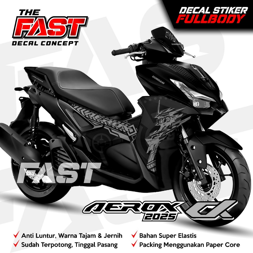 BISA COD STICKER DECAL AEROX ALPHA FULL BODY MOTIF GUNDAM TERBARU