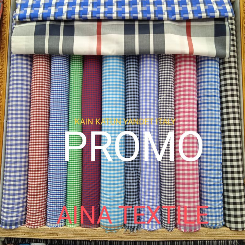 KAIN KATUN YANDET ITALY KOTAK-KOTAK